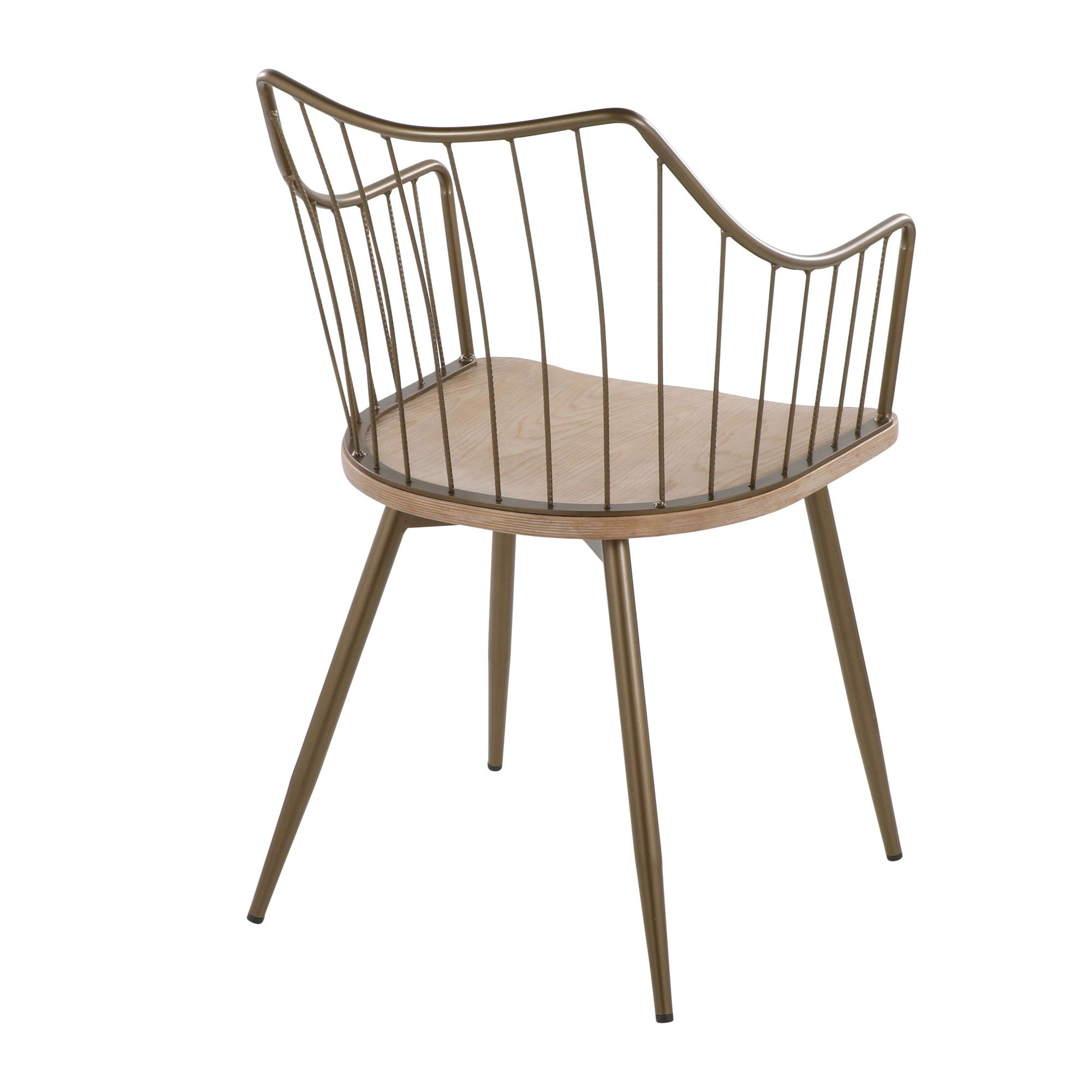 Winston Chair - Antique Copper Metal, Whitewashed Wood