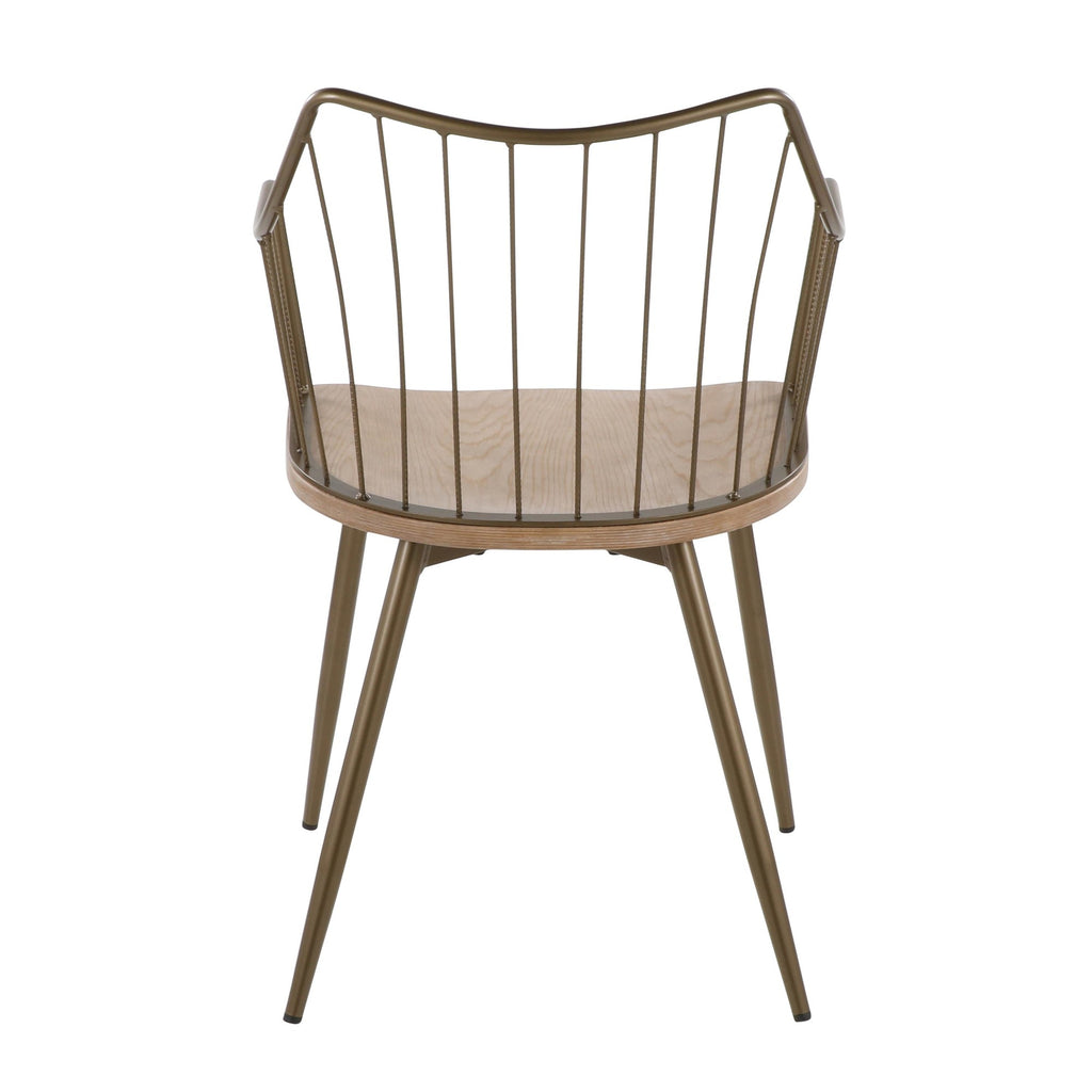 Winston Chair - Antique Copper Metal, Whitewashed Wood