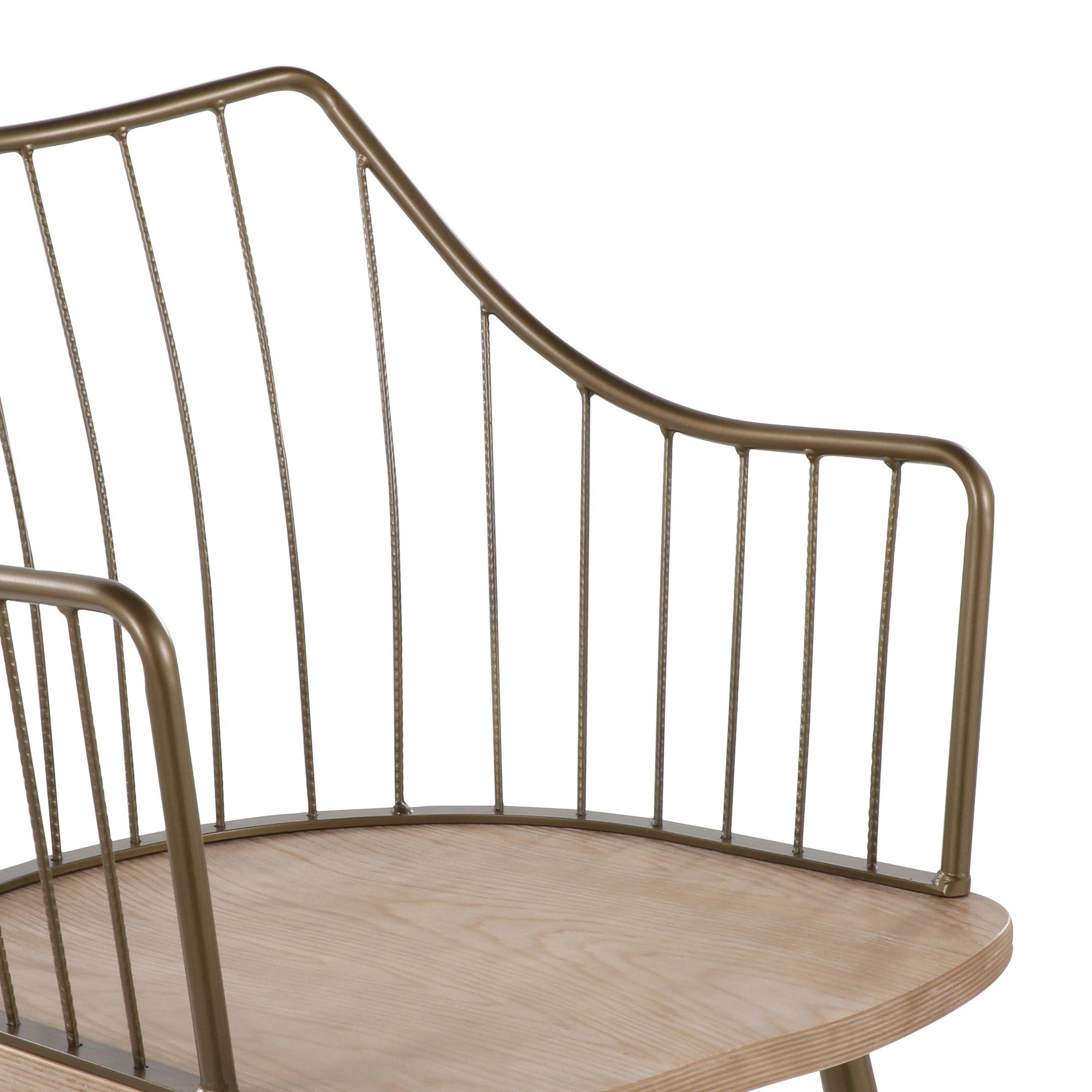 Winston Chair - Antique Copper Metal, Whitewashed Wood