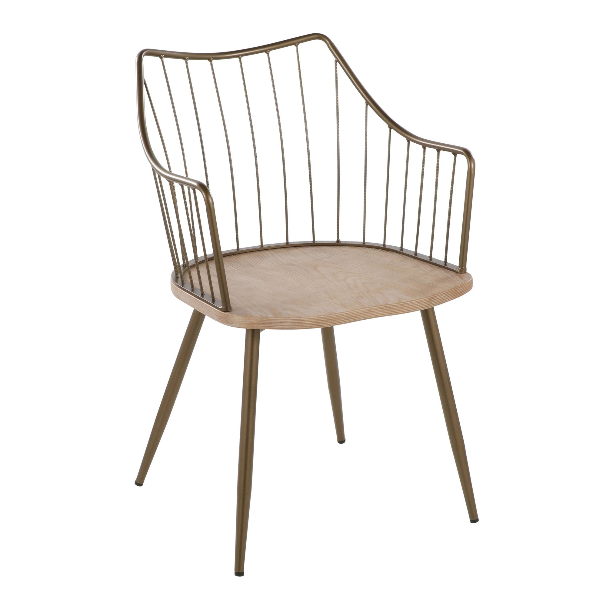 Winston Chair - Antique Copper Metal, Whitewashed Wood