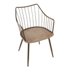 Winston Chair - Antique Copper Metal, Whitewashed Wood