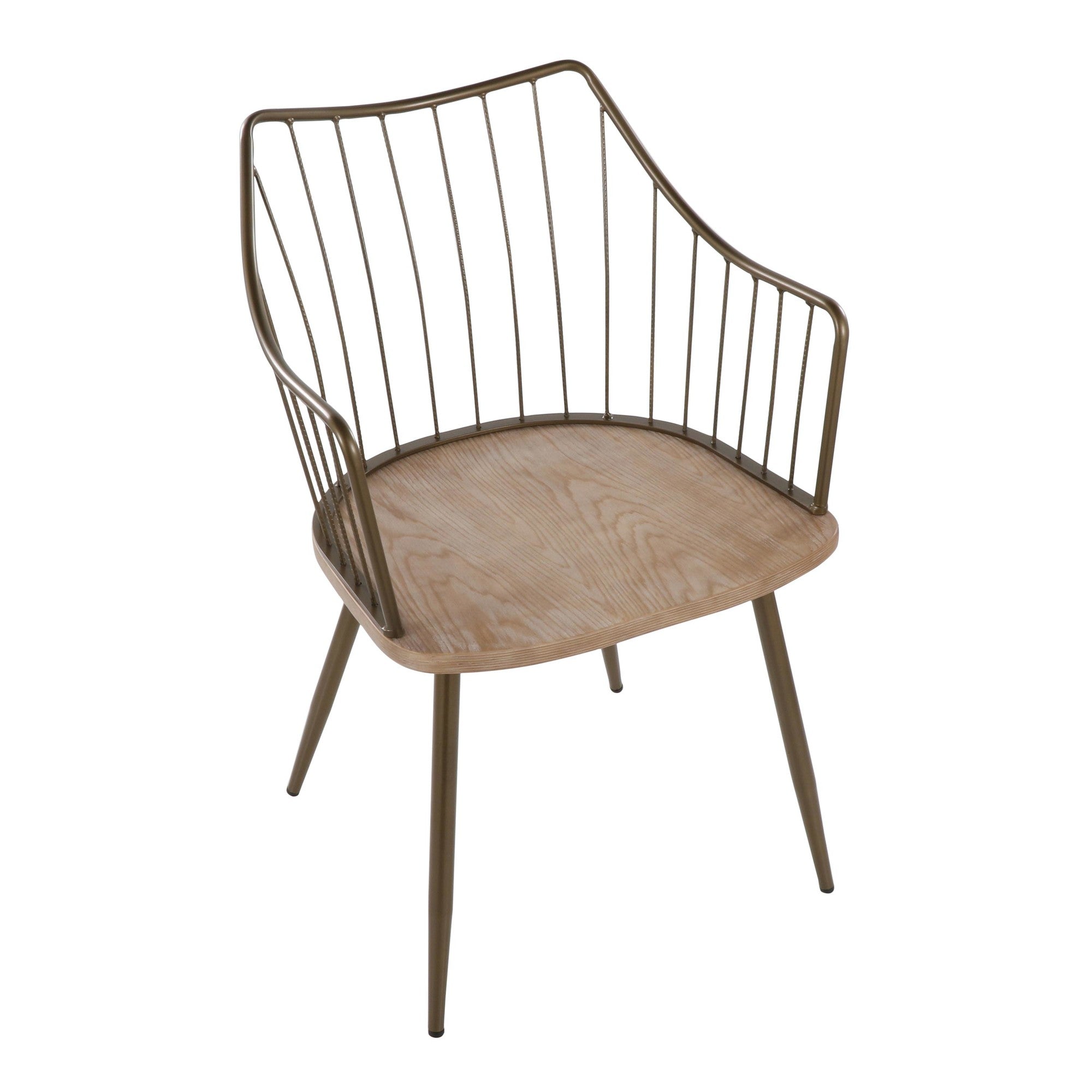 Winston Chair - Antique Copper Metal, Whitewashed Wood