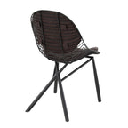 Wired Chair - Set of 2 - Black Metal, Espresso PU