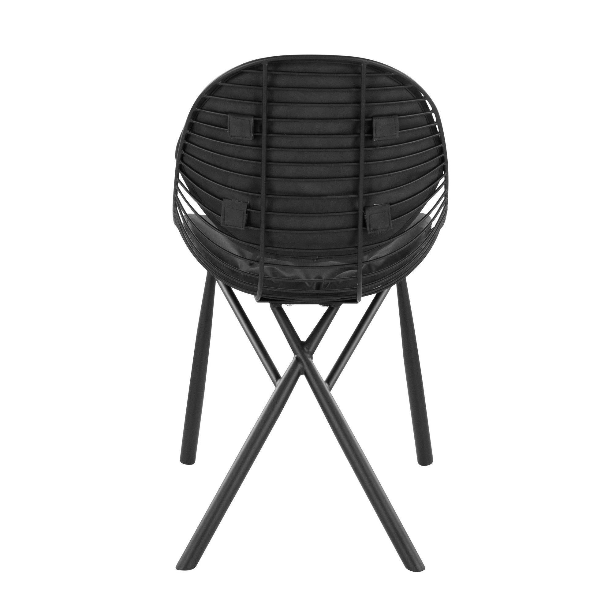 Wired Chair - Set of 2 - Black Metal, Espresso PU