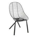 Wired Chair - Set of 2 - Black Metal, Espresso PU