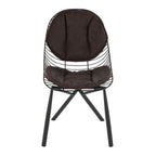 Wired Chair - Set of 2 - Black Metal, Espresso PU