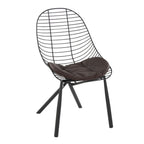 Wired Chair - Set of 2 - Black Metal, Espresso PU