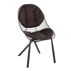 Wired Chair - Set of 2 - Black Metal, Espresso PU