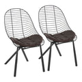 Wired Chair - Set of 2 - Black Metal, Espresso PU