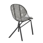 Wired Chair - Set of 2 - Black Metal, Light Grey PU