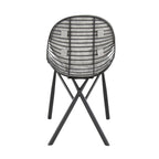 Wired Chair - Set of 2 - Black Metal, Light Grey PU