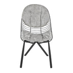 Wired Chair - Set of 2 - Black Metal, Light Grey PU