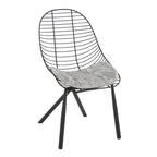 Wired Chair - Set of 2 - Black Metal, Light Grey PU