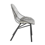 Wired Chair - Set of 2 - Black Metal, Light Grey PU