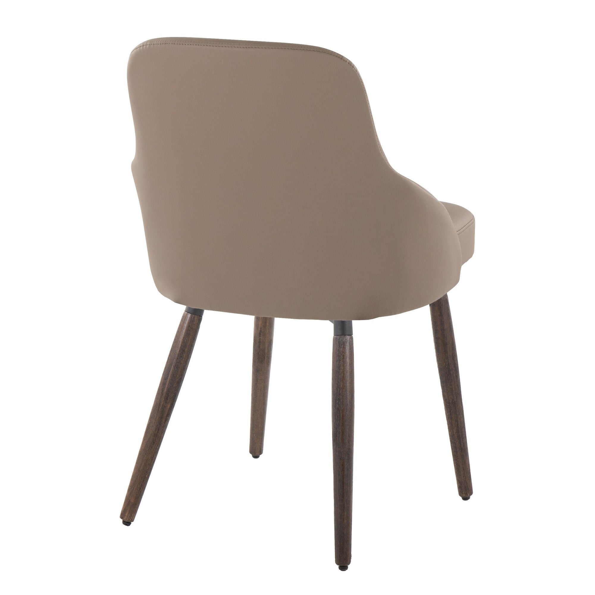 York Upholstered Chair - Set of 2 - Dark Walnut Wood, Brown PU