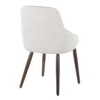 York Upholstered Chair - Set of 2 - Dark Walnut Wood, White PU