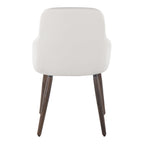 York Upholstered Chair - Set of 2 - Dark Walnut Wood, White PU