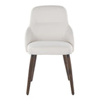 York Upholstered Chair - Set of 2 - Dark Walnut Wood, White PU