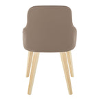 York Upholstered Chair - Set of 2 - Natural Wood, Brown PU