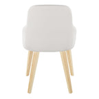 York Upholstered Chair - Set of 2 - Natural Wood, White PU