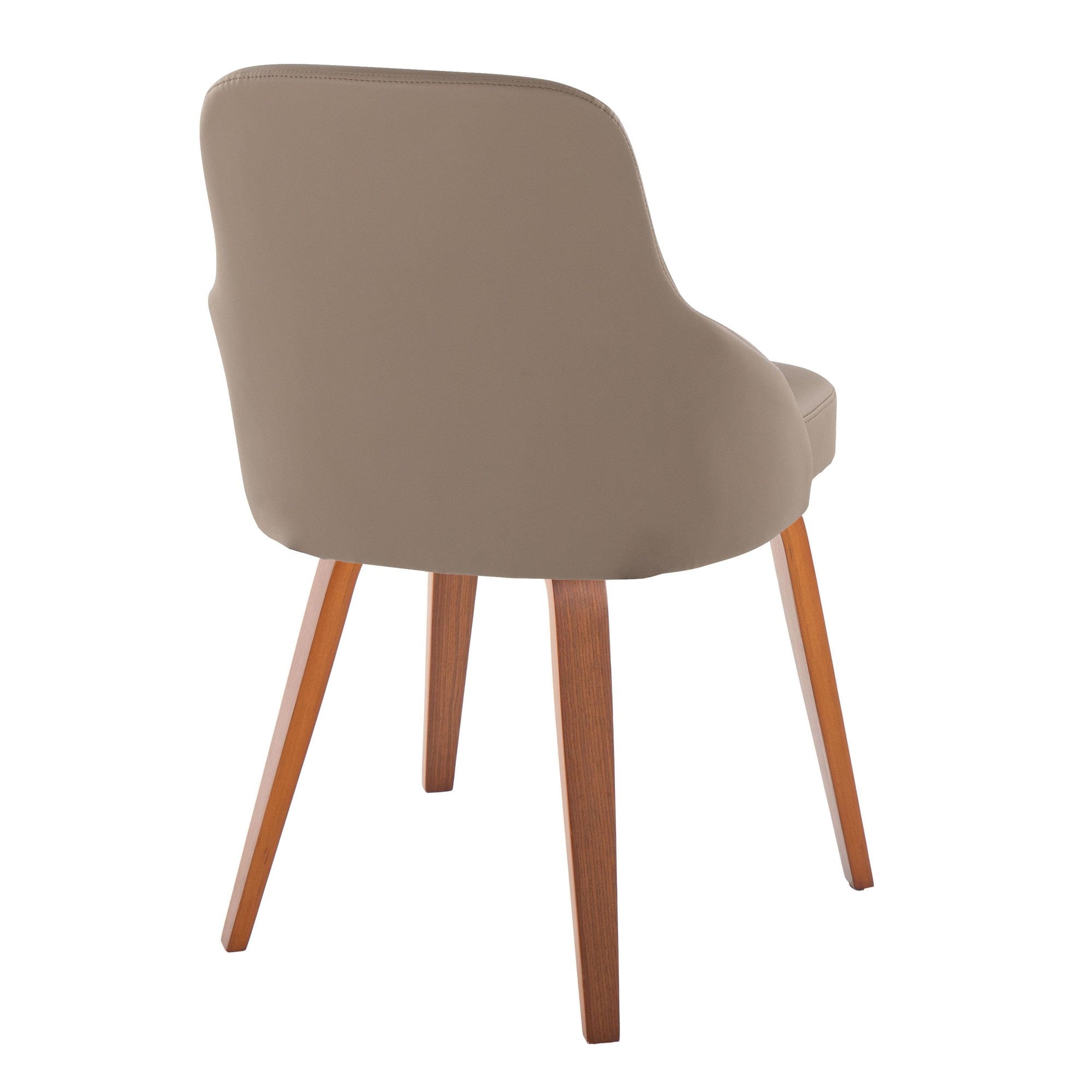 York Upholstered Chair - Set of 2 - Walnut Wood, Brown PU