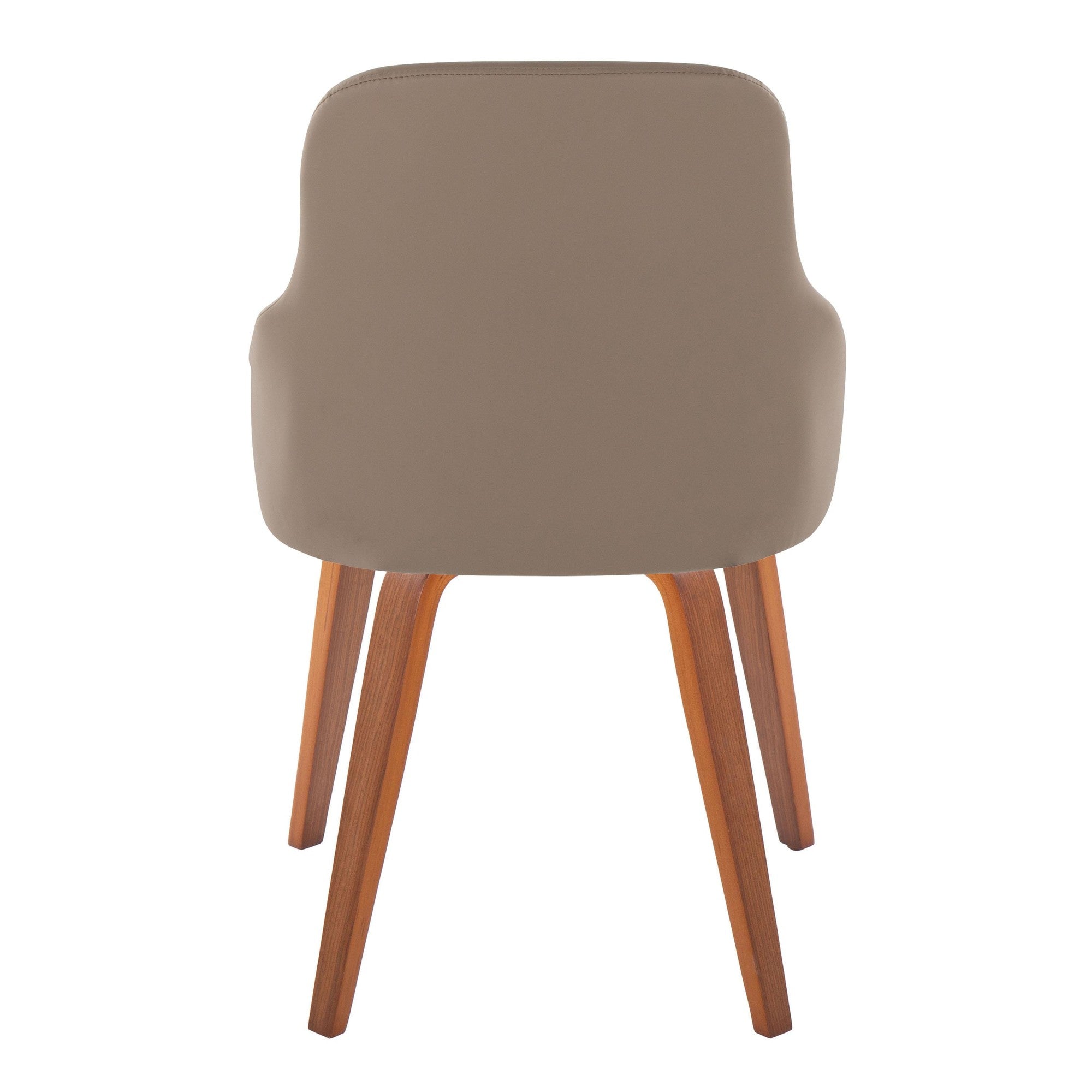 York Upholstered Chair - Set of 2 - Walnut Wood, Brown PU