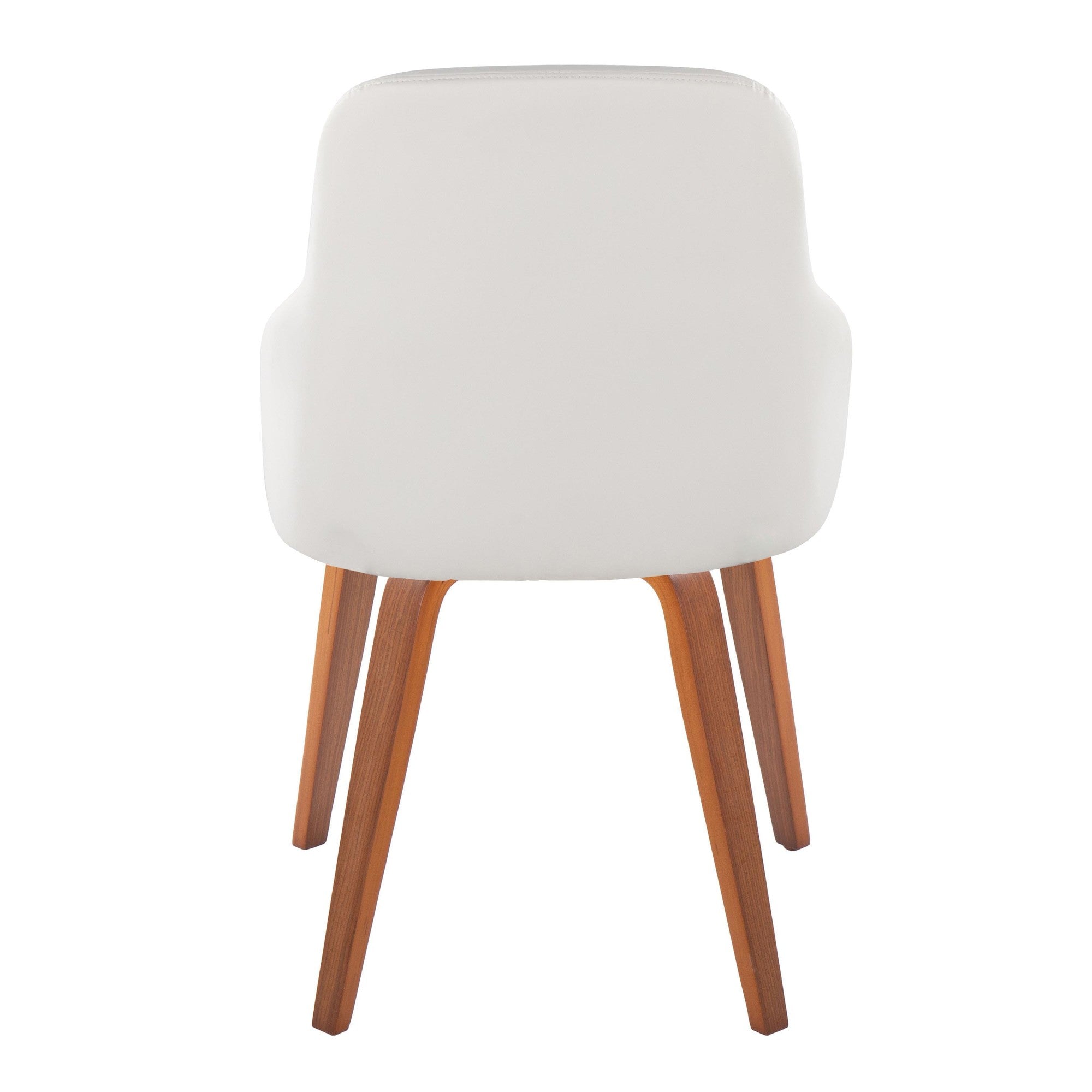 York Upholstered Chair - Set of 2 - Walnut Wood, White PU
