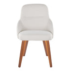 York Upholstered Chair - Set of 2 - Walnut Wood, White PU