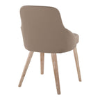 York Upholstered Chair - Set of 2 - Whitewashed Wood, Brown PU