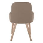 York Upholstered Chair - Set of 2 - Whitewashed Wood, Brown PU