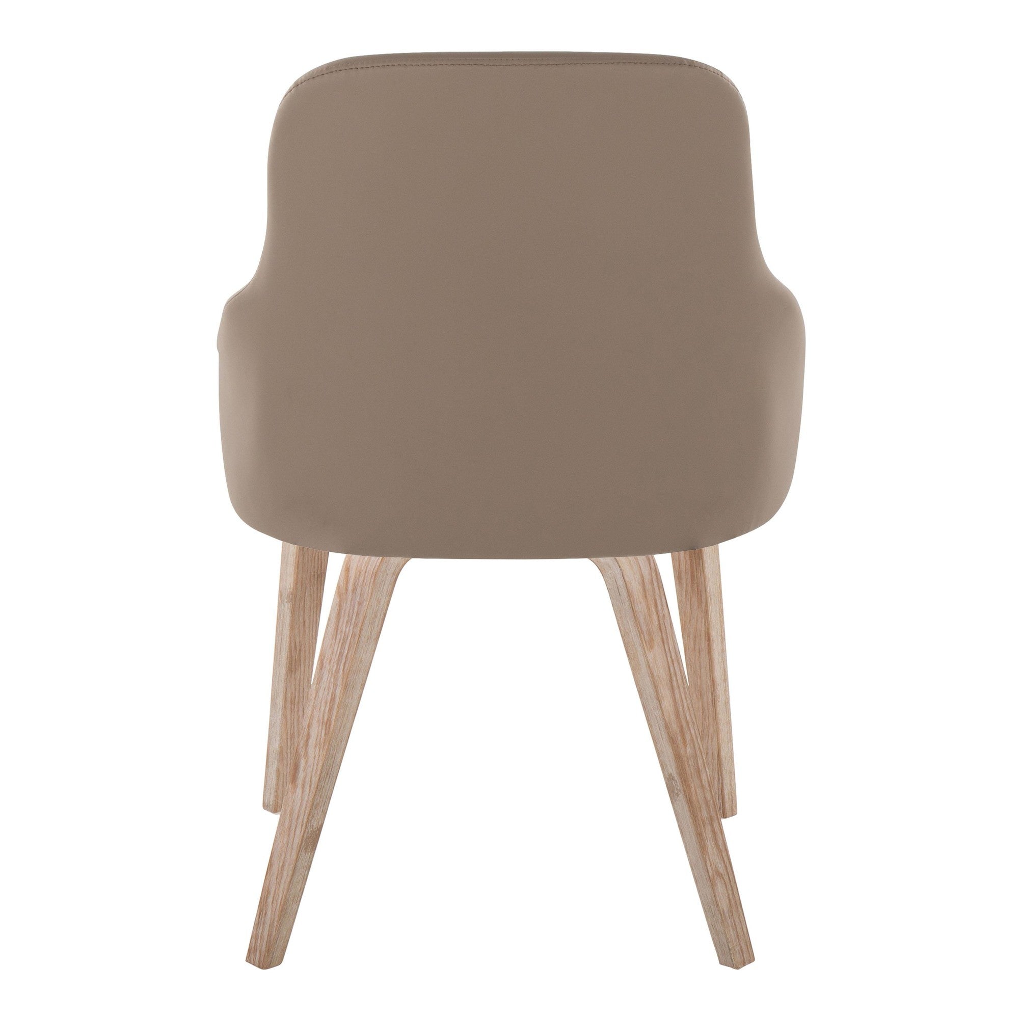 York Upholstered Chair - Set of 2 - Whitewashed Wood, Brown PU