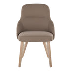 York Upholstered Chair - Set of 2 - Whitewashed Wood, Brown PU