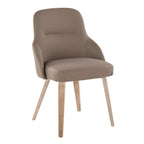 York Upholstered Chair - Set of 2 - Whitewashed Wood, Brown PU