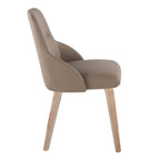 York Upholstered Chair - Set of 2 - Whitewashed Wood, Brown PU