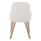 York Upholstered Chair - Set of 2 - Whitewashed Wood, White PU