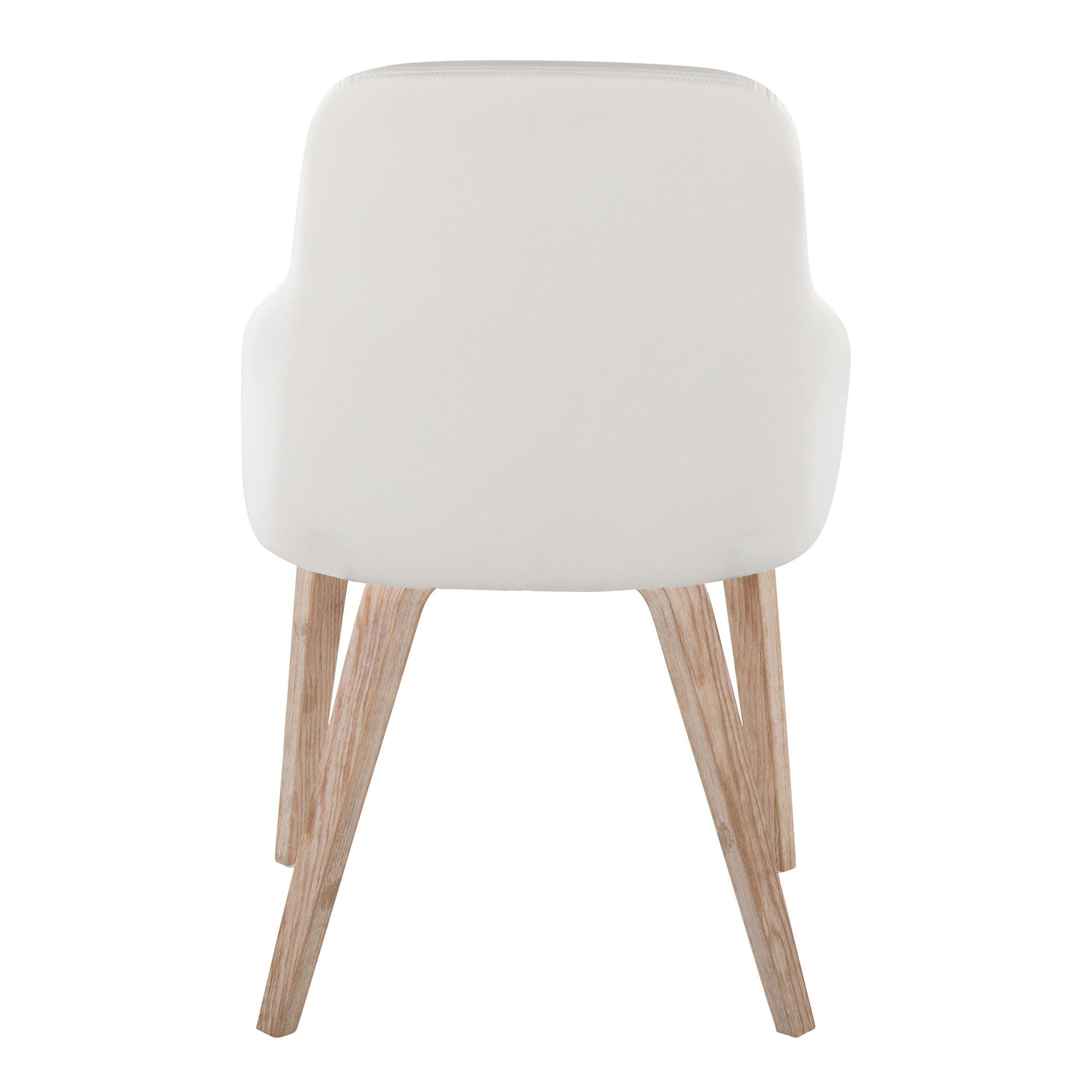 York Upholstered Chair - Set of 2 - Whitewashed Wood, White PU