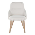 York Upholstered Chair - Set of 2 - Whitewashed Wood, White PU