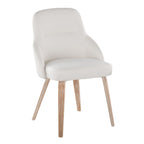 York Upholstered Chair - Set of 2 - Whitewashed Wood, White PU