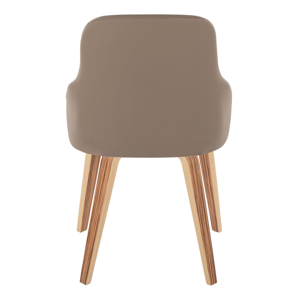 York Upholstered Chair - Set of 2 - Zebra Wood, Brown PU