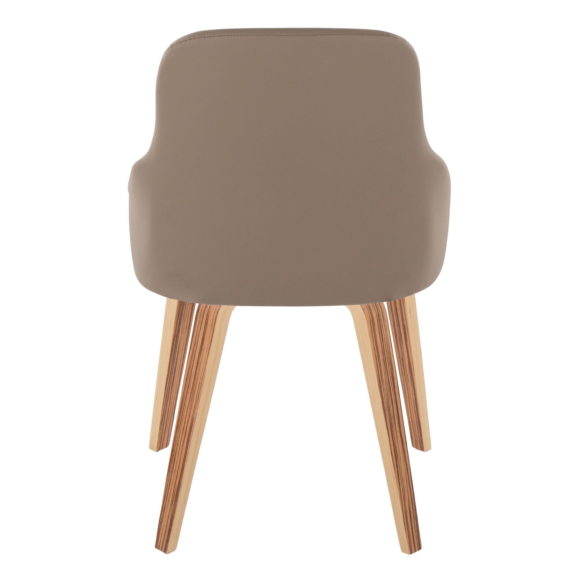 York Upholstered Chair - Set of 2 - Zebra Wood, Brown PU