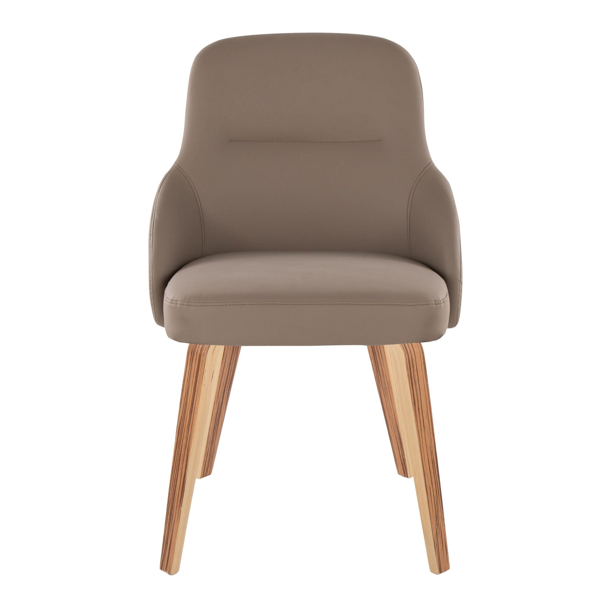 York Upholstered Chair - Set of 2 - Zebra Wood, Brown PU
