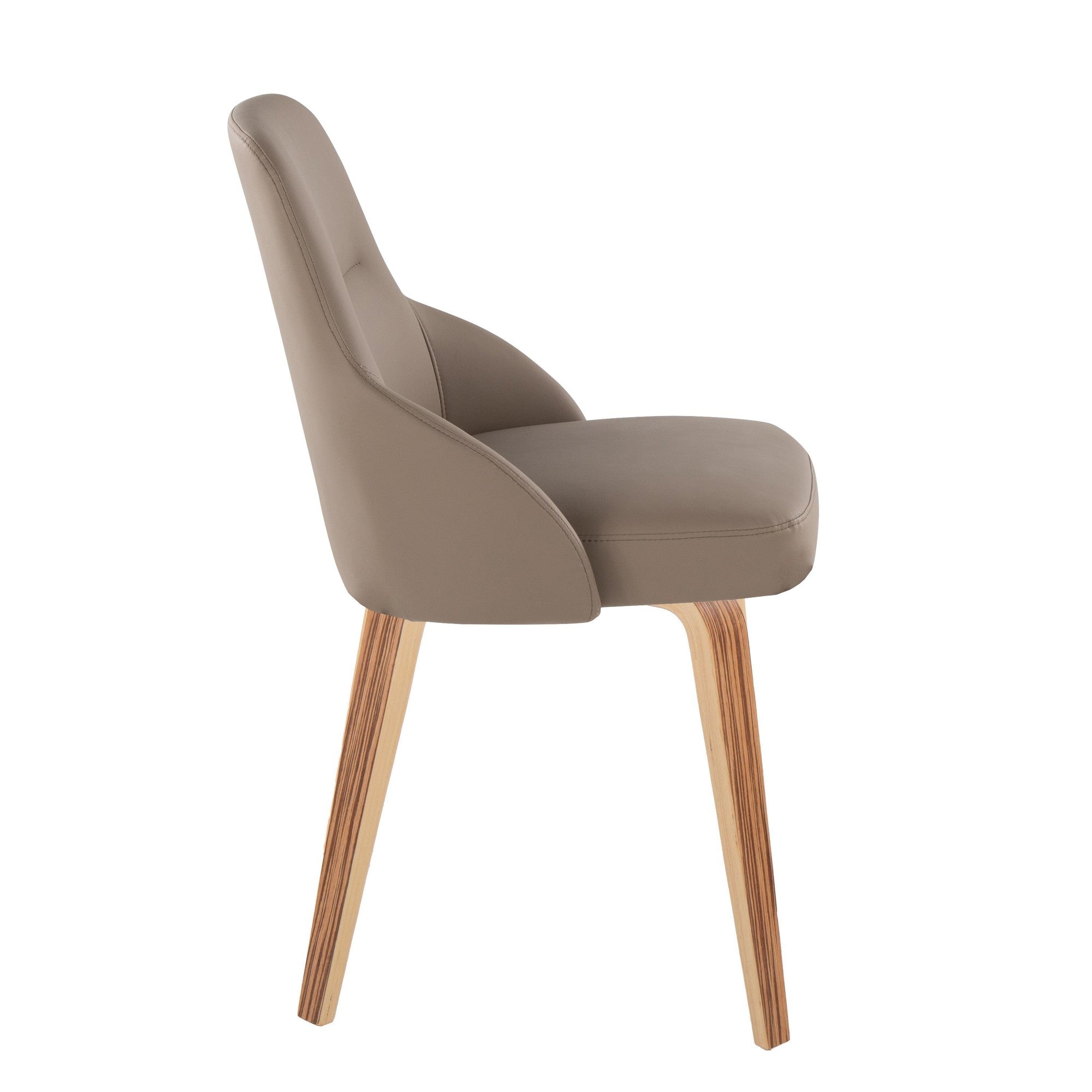 York Upholstered Chair - Set of 2 - Zebra Wood, Brown PU