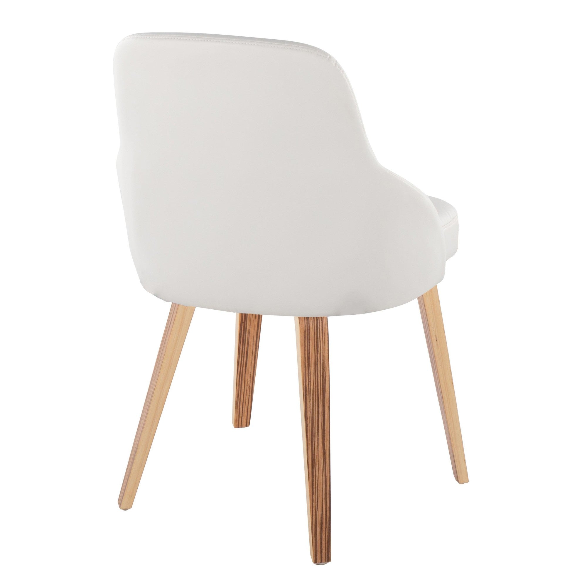 York Upholstered Chair - Set of 2 - Zebra Wood, White PU