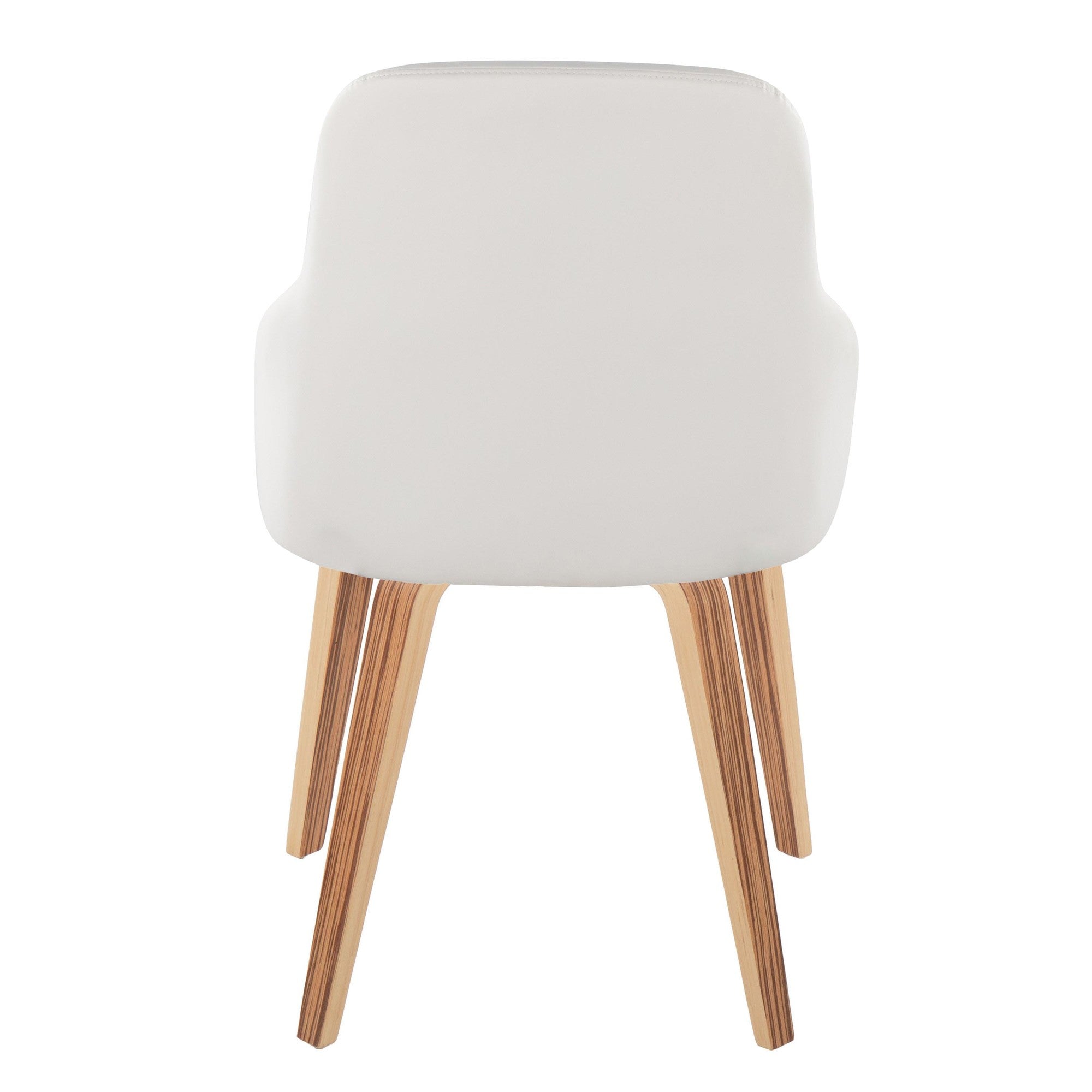 York Upholstered Chair - Set of 2 - Zebra Wood, White PU