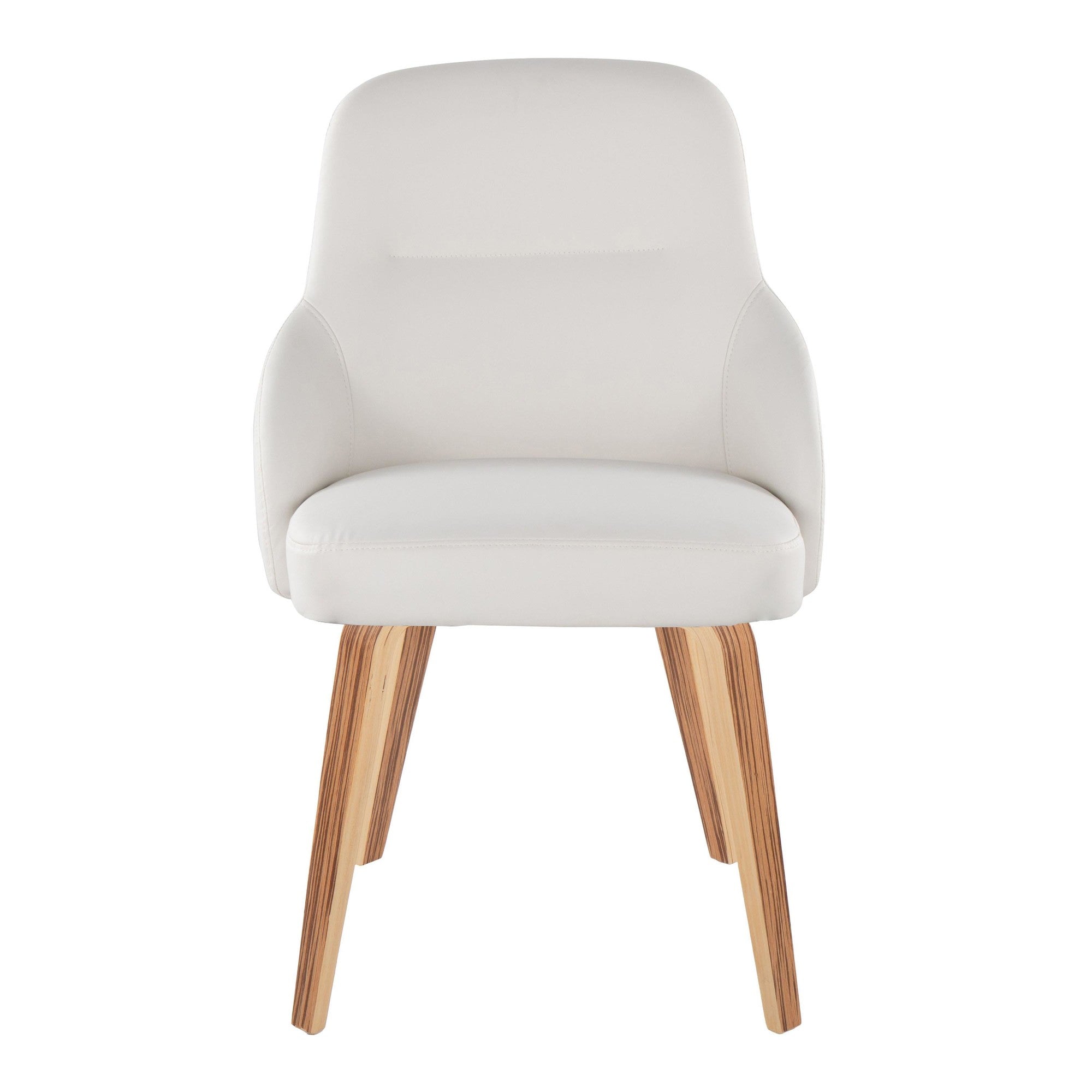 York Upholstered Chair - Set of 2 - Zebra Wood, White PU