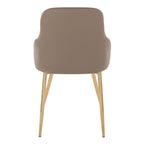 York Upholstered Chair - Set of 2 - Gold Metal, Brown PU