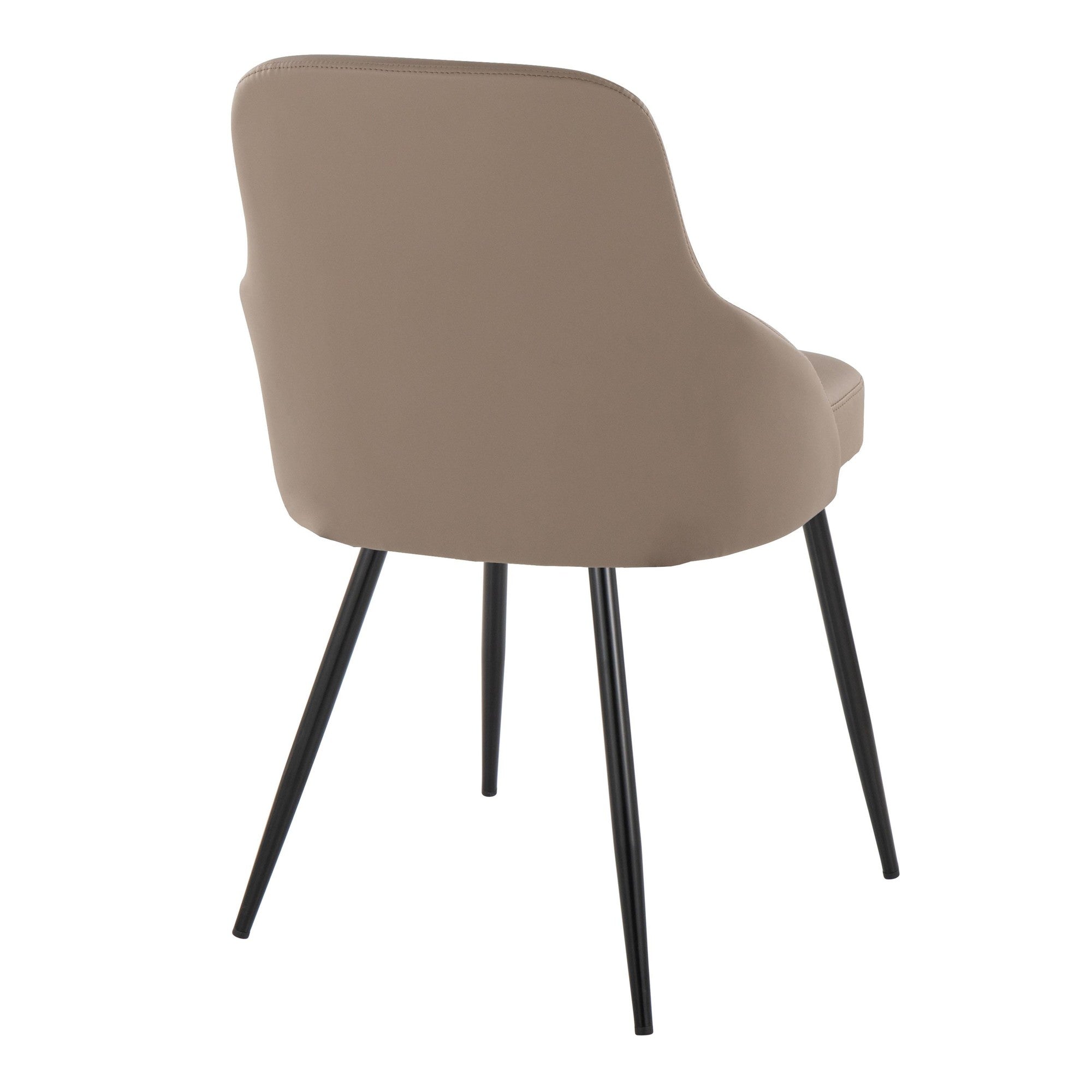 York Upholstered Chair - Set of 2 - Black Metal, Brown PU