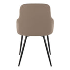York Upholstered Chair - Set of 2 - Black Metal, Brown PU