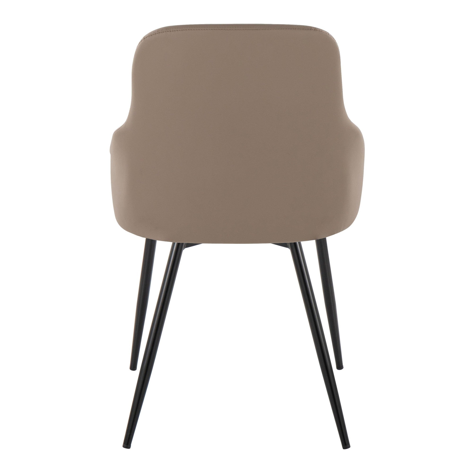York Upholstered Chair - Set of 2 - Black Metal, Brown PU