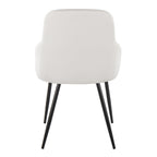 York Upholstered Chair - Set of 2 - Black Metal, White PU